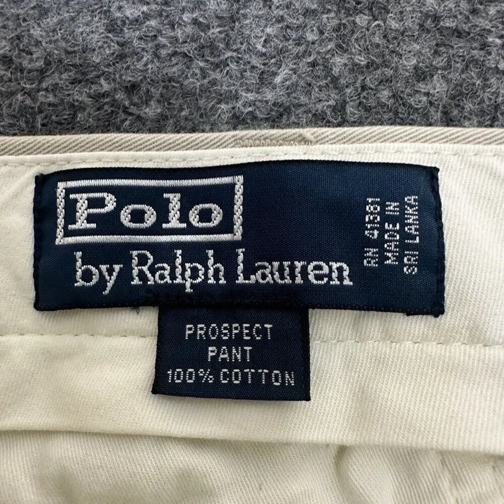 Polo Ralph Lauren Prospect Dress Pant Men 38x30 (37x29) Beige Mid Rise VTG Adult